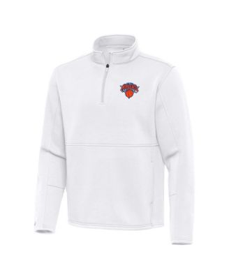 Мужская толстовка Antigua Men's White New York Knicks Twist Quarter-Zip Pullover Sweatshirt