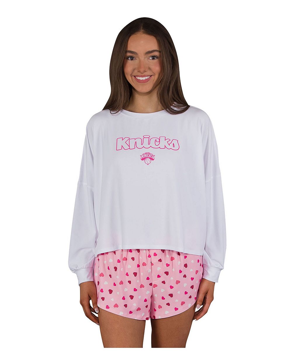 Женский комплект Concepts Sport 2-Piece New York Knicks Lyric Long Sleeve Top and Shorts