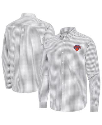 Мужская рубашка Antigua New York Knicks Ellis Woven Tri-Blend Button-Down