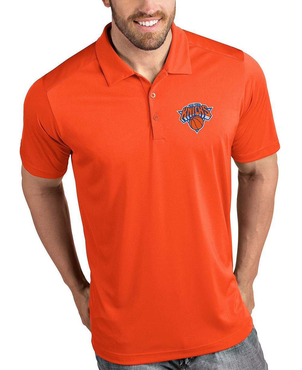 Мужская рубашка Antigua Men's Orange New York Knicks Tribute Polo Shirt