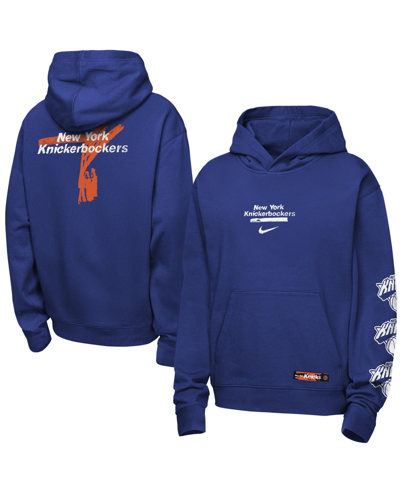 Nike Худи Nike Big Boys and Girls Blue New York Knicks Courtside Club Premiere