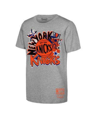 Детская футболка Mitchell & Ness Heather Gray New York Knicks Hardwood Classics Play by Play T-Shirt