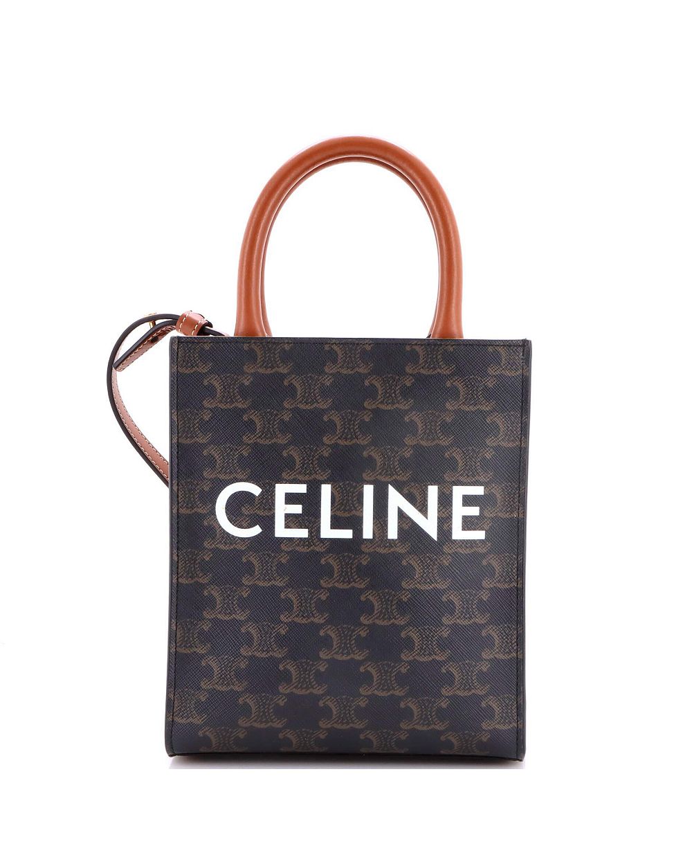 Сумка-тоут Pre-Owned Celine Mini Vertical Cabas Triomphe Coated Canvas