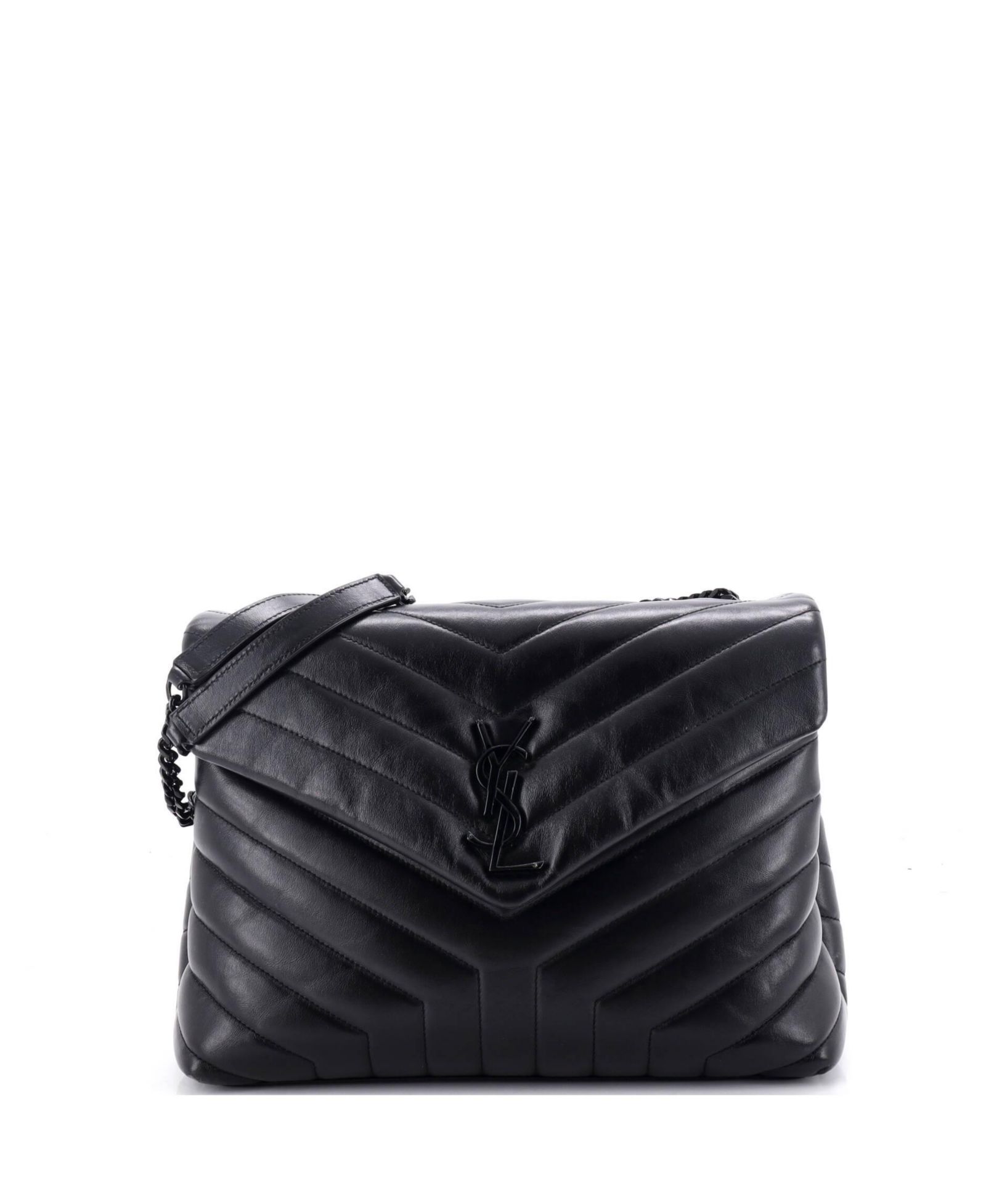 Pre-Owned Saint Laurent Medium Loulou Shoulder Bag Matelasse Chevron Leather