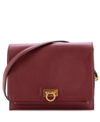 Б/у кожаная сумка Salvatore Ferragamo Trifolio Flap Medium