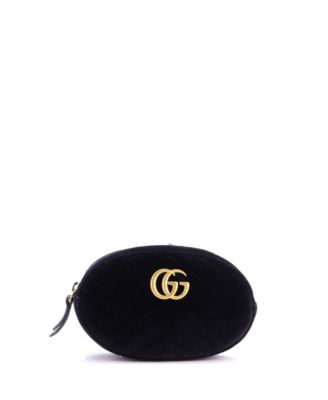 Pre-Owned Gucci GG Marmont Belt Bag Matelasse Velvet