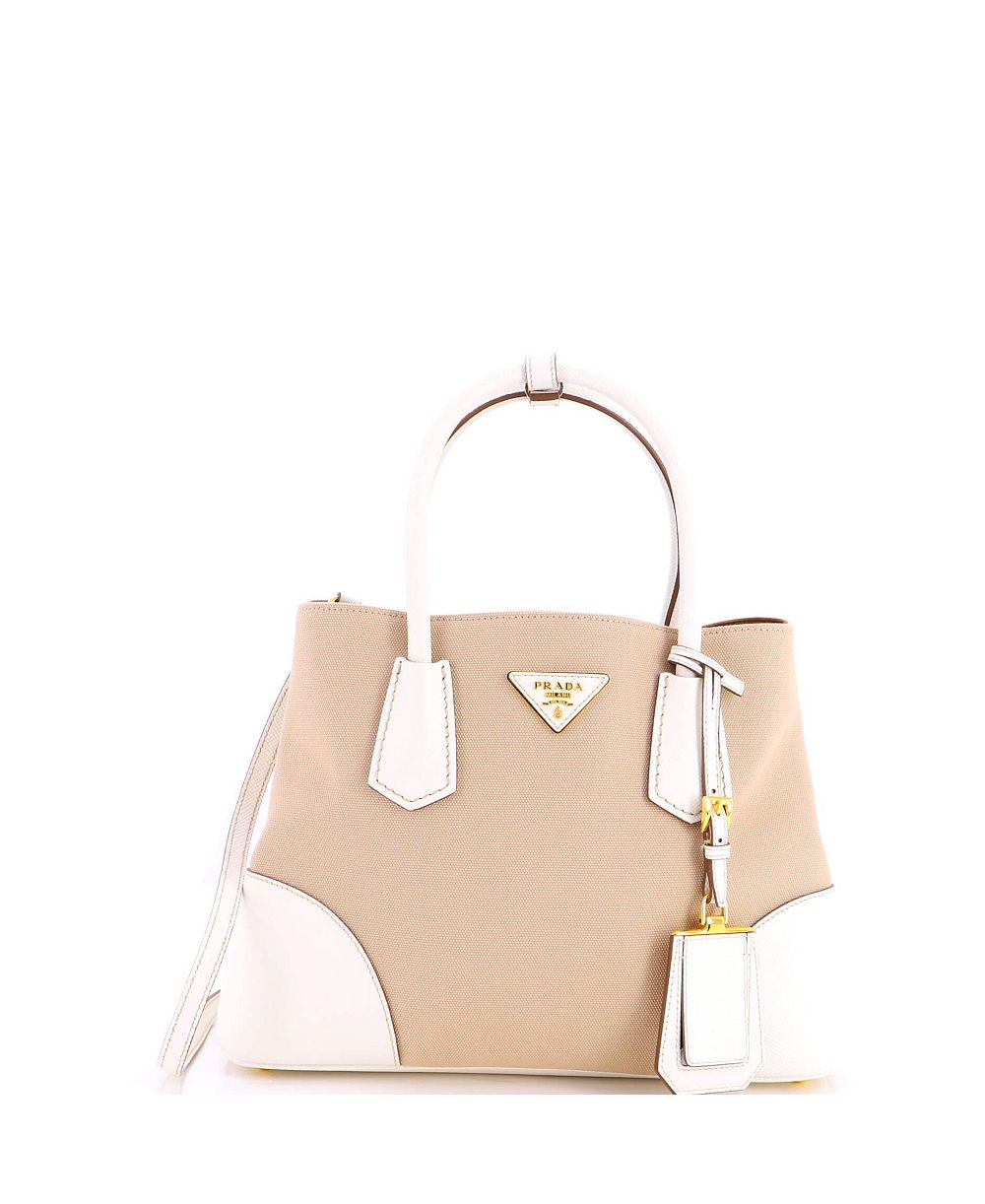 Сумка-тоут Pre-Owned Prada Medium Cuir Double Canvas and Saffiano Leather