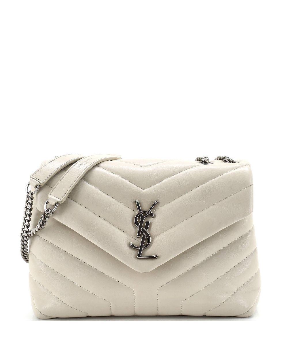 Pre-Owned Saint Laurent Small Loulou Shoulder Bag Matelasse Chevron Leather