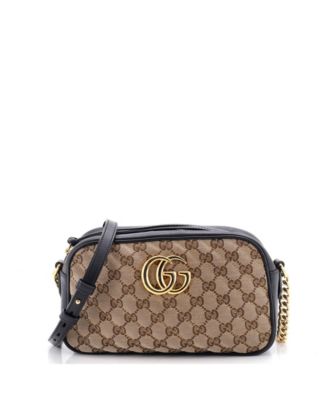 Б/у сумка Gucci Small GG Marmont через плечо из ткани GG с диагональной стеганой отделкой и кожей