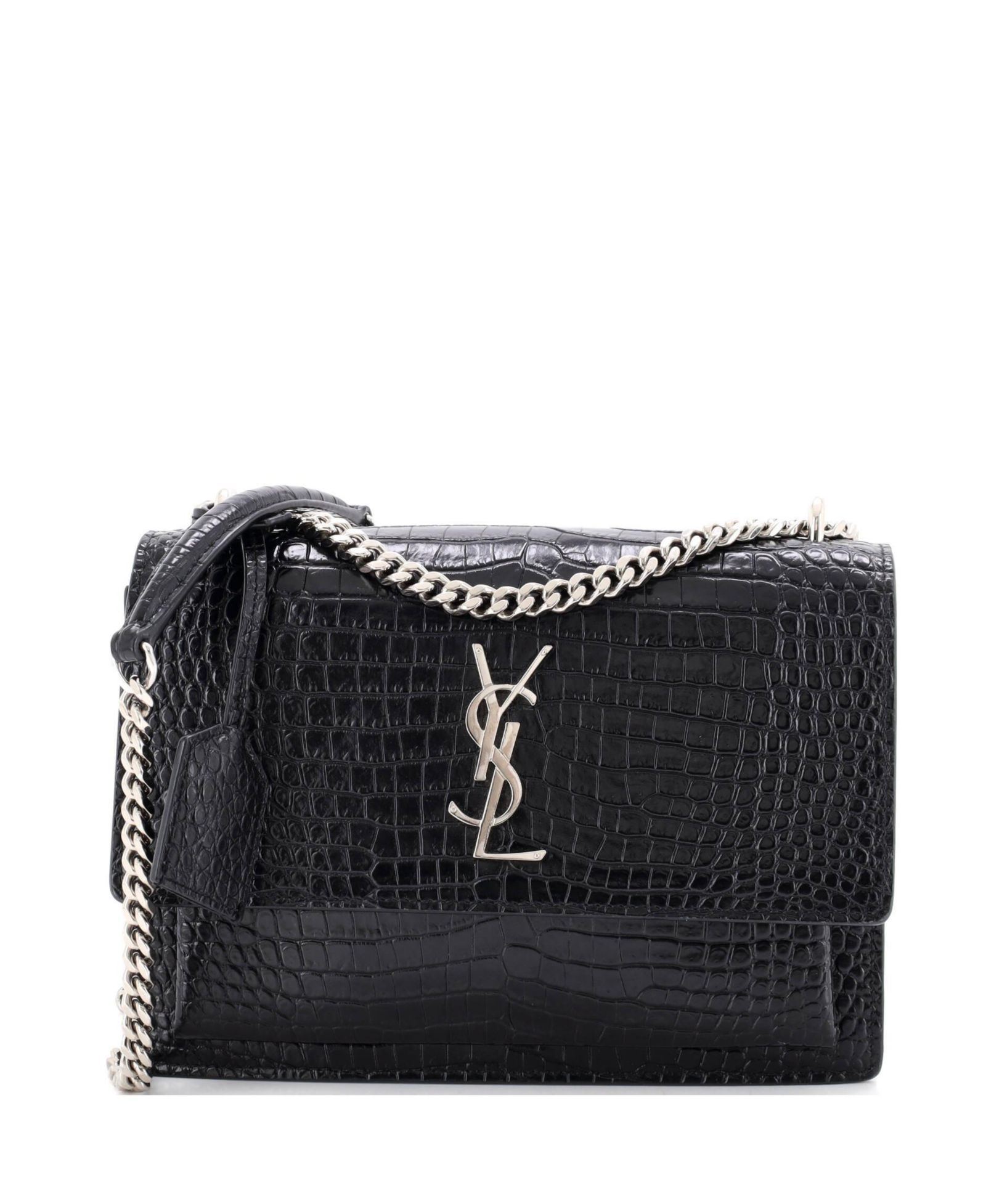 Б/у кожаная сумка через плечо Saint Laurent Medium Sunset с тиснением
