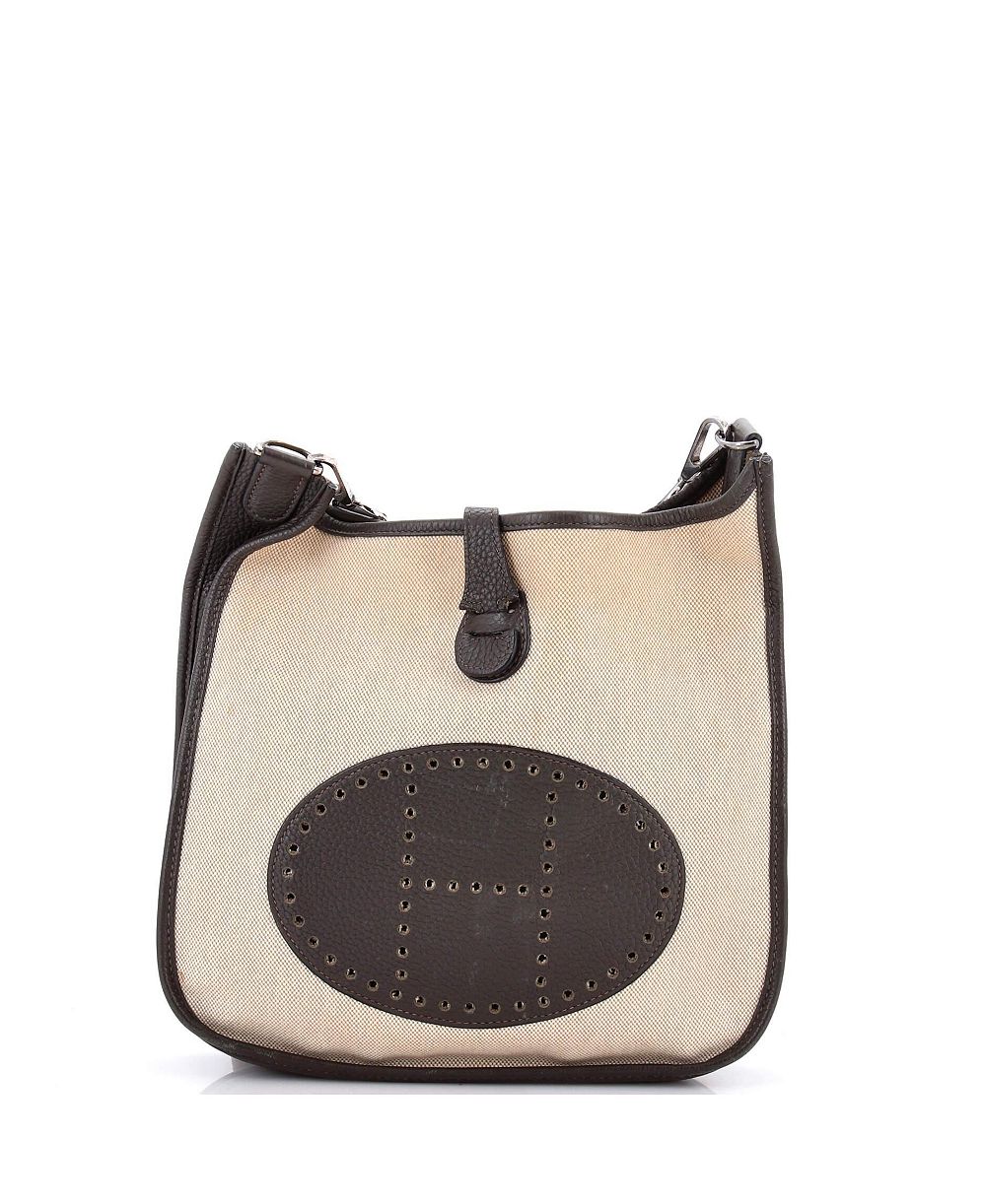 Сумка HERMÉS PM Evelyne Gen III из ткани и кожи, б/у