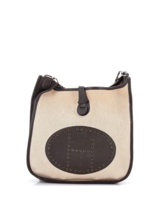 Сумка HERMÉS PM Evelyne Gen III из ткани и кожи, б/у