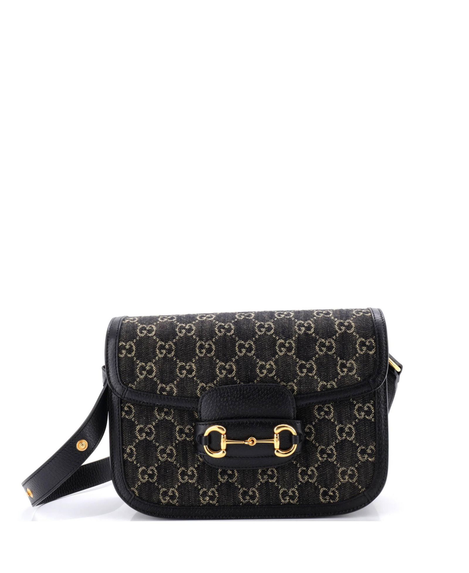 Сумка через плечо Pre-Owned Gucci Small Horsebit 1955 Shoulder Bag GG Denim