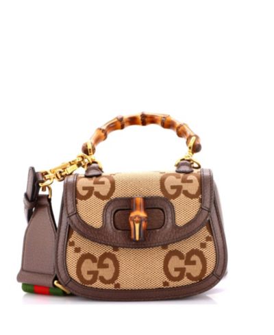 Pre-Owned Gucci Mini Bamboo 1947 сумка на ручке Jumbo GG Canvas