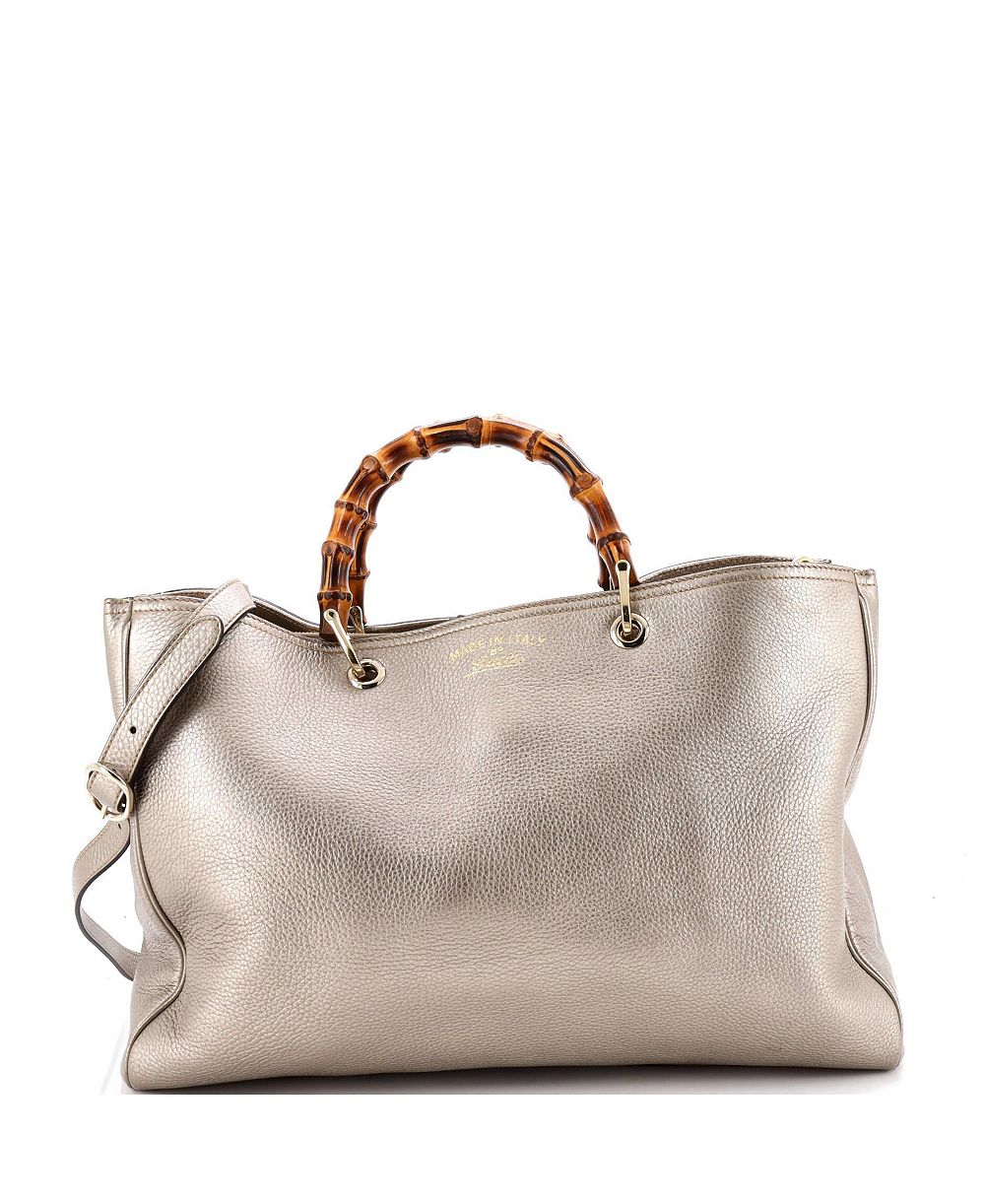 Сумка-шоппер Pre-Owned Gucci Large Bamboo Shopper Tote Leather