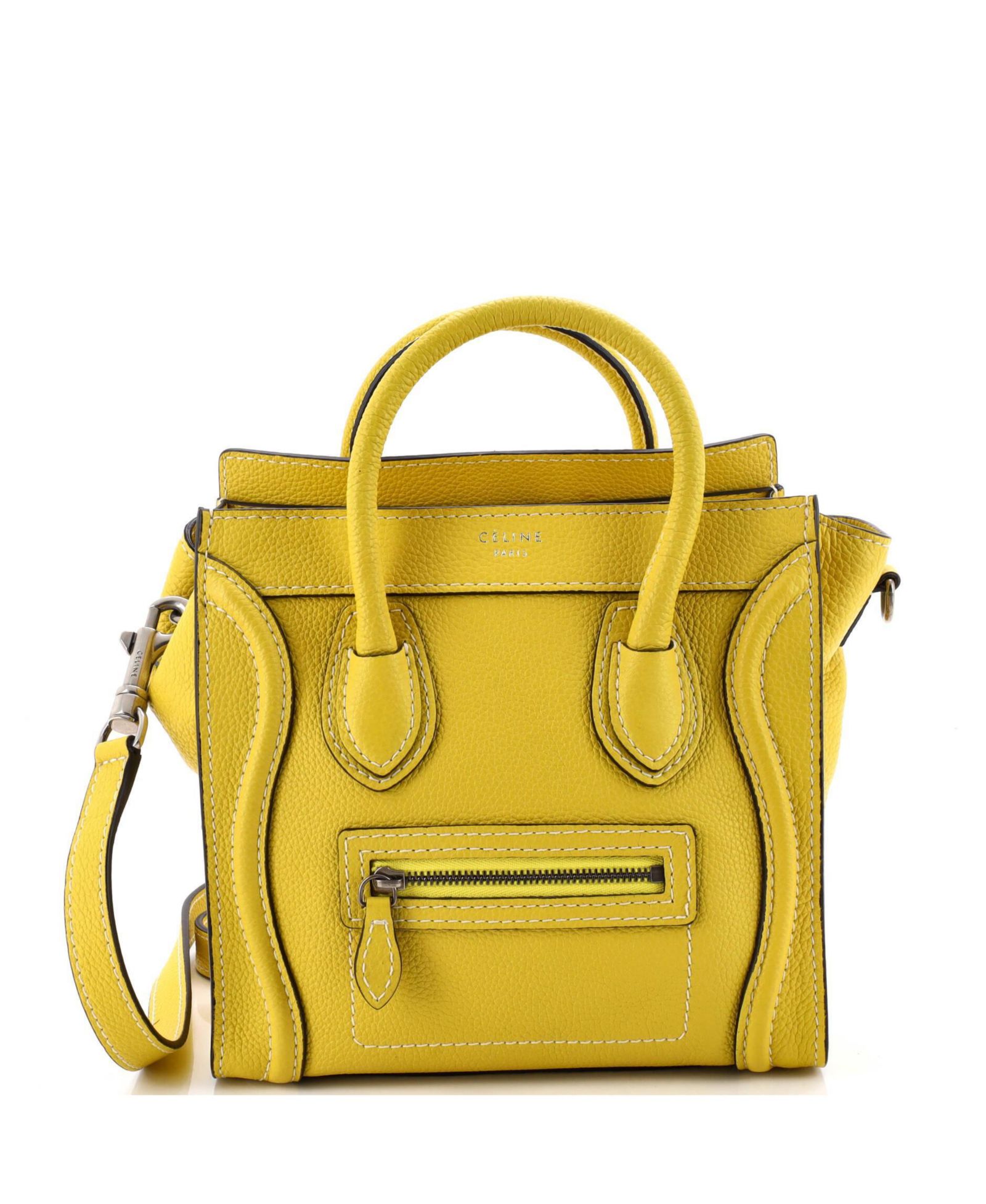 Сумка Celine Nano Luggage из зернистой кожи, б/у
