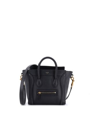 Б/у сумка Celine Nano Luggage из гладкой кожи