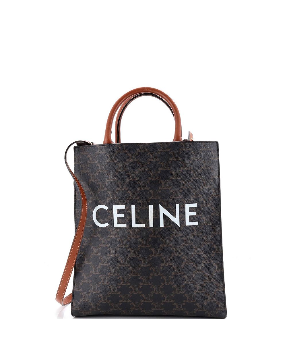 Pre-Owned Celine Сумка тоут Cabas Triomphe Coated Canvas Small Vertical