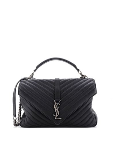 Pre-Owned Saint Laurent большая классическая сумка College с монограммой и кожаной отделкой Matelasse Chevron