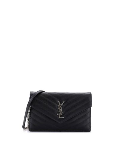 Pre-Owned Saint Laurent малый классический кошелек на цепочке Matelasse Chevron из кожи