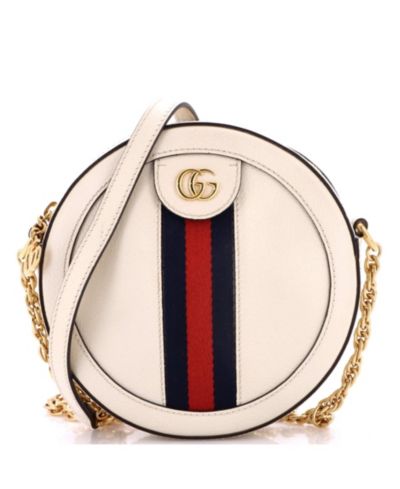 Pre-Owned Gucci Mini Ophidia Round Shoulder Bag Leather