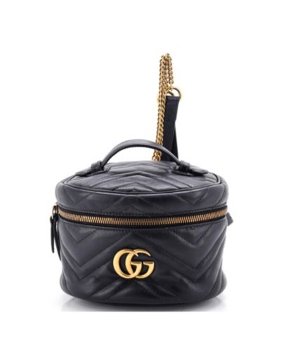 Pre-Owned Gucci Mini GG Marmont Vanity Backpack Matelasse Leather