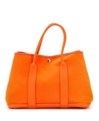 Б/у сумка HERMÉS 36 Garden Party из ткани и кожи