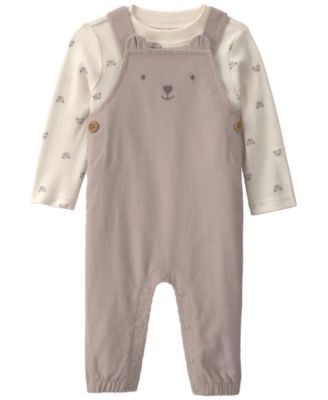 Carter's Baby Boys' Bear Print Long-Sleeve T-Shirt and Bear Corduroy Overall, 2-Piece Set