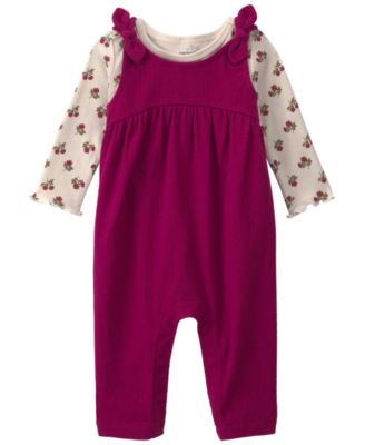 Carter's Baby Girls' Long-Sleeve Top and Floral Overall 2-Piece Set