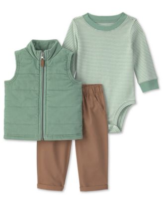 Carter's Baby Boys' Full-Zip Corduroy Vest, Bodysuit and  Pants, 3-Piece Set
