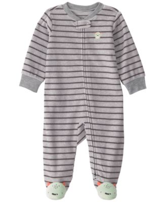 Carter's Baby Boys' Monster Striped Fleece 2-Way Zip Sleep & Play