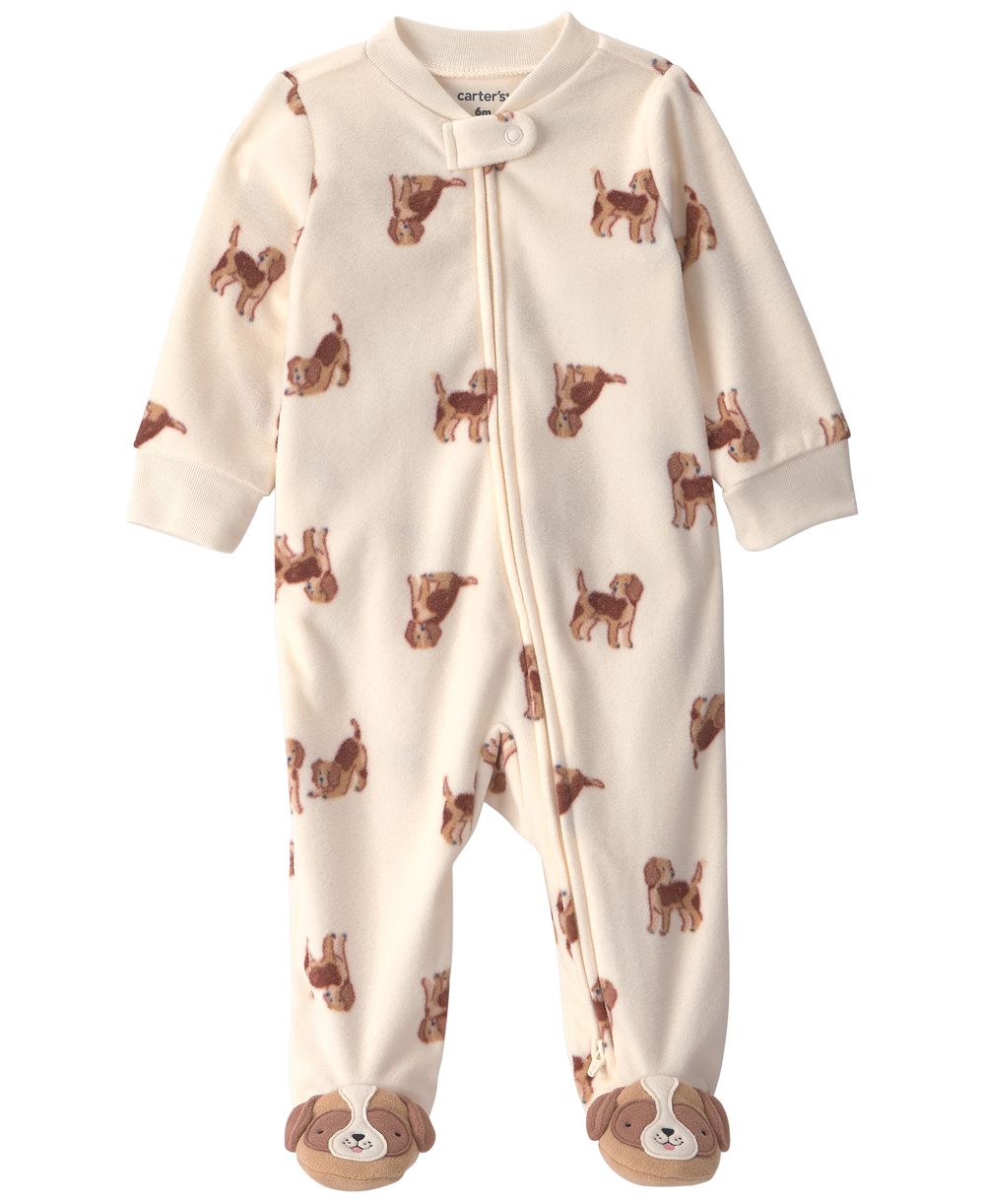 Детский комбинезон Carter's Dog Fleece 2-Way Zip Sleep & Play