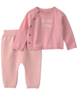 Carter's Baby Girls' Hello Baby Long-Sleeve Top and Pants, 2-Piece Set