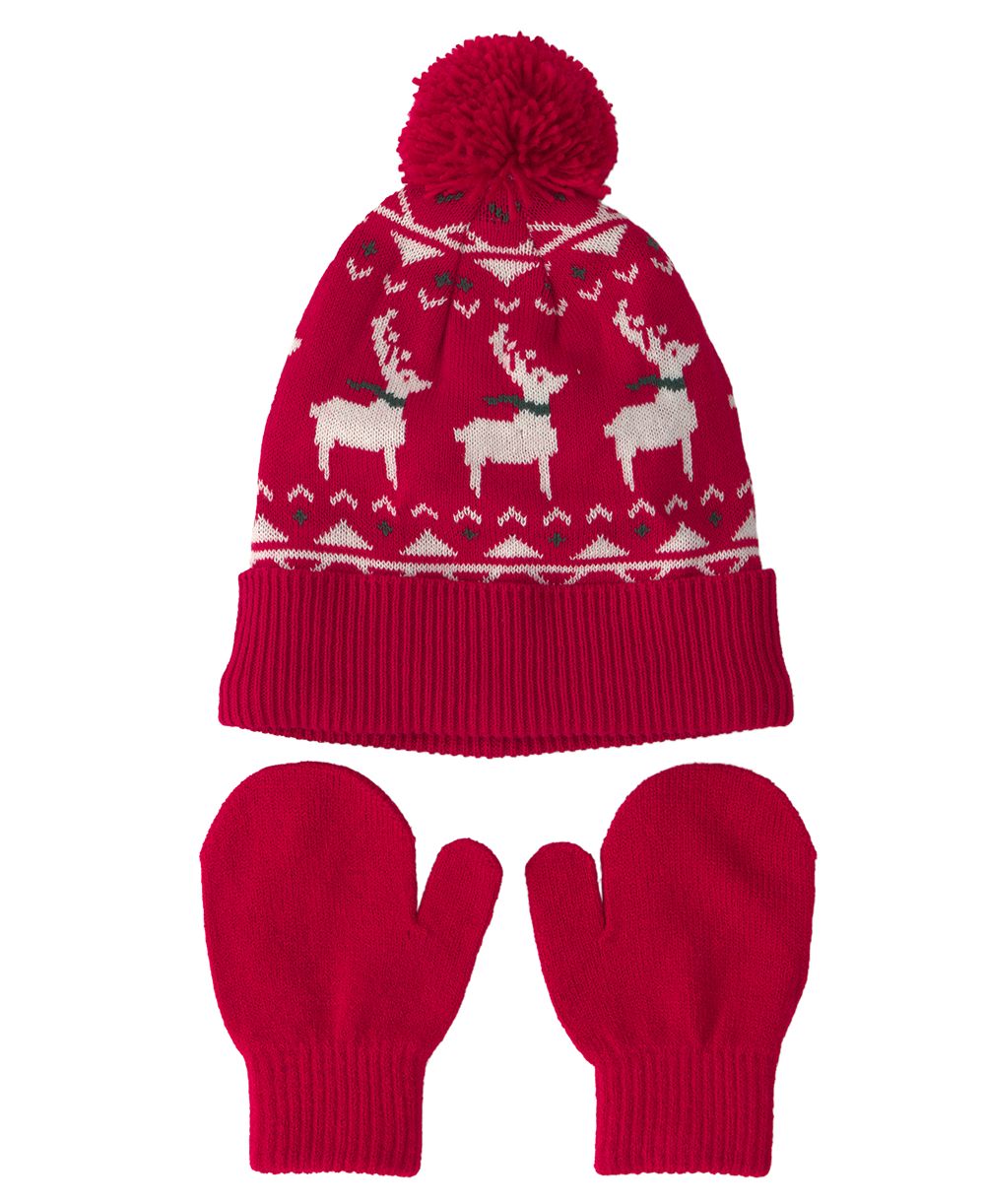 Carter's Детский набор: шапочка и варежки Fair Isle Christmas для мальчиков и девочек