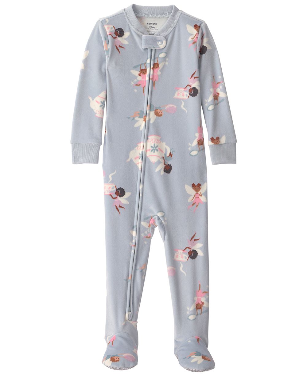 Carters Baby Girls' Fairies 2-Way Zip Dream Plush Snug-Fit Footed Pajama