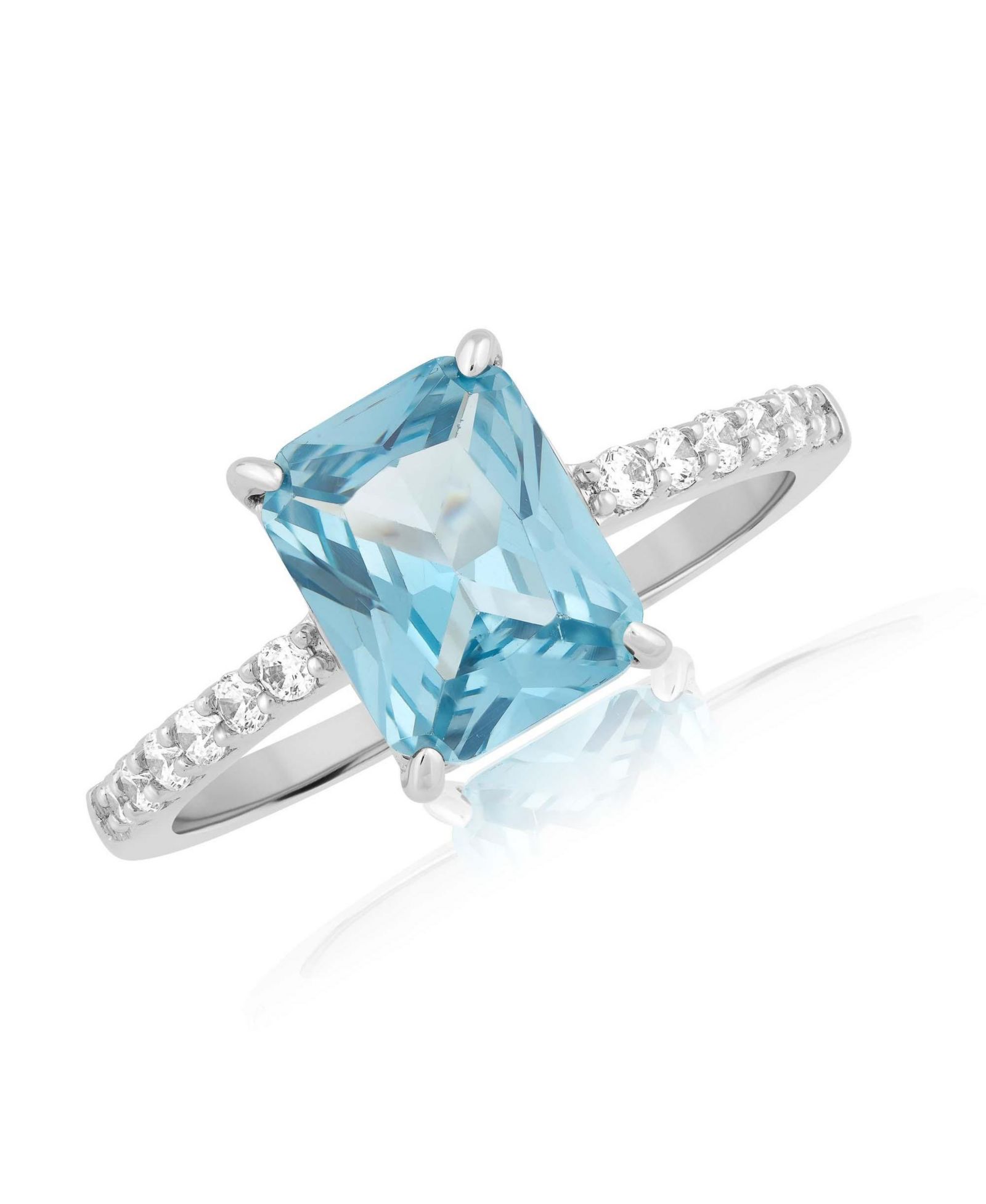 Simona Elegant Radiant-Cut 4-Prong  Solitaire CZ Ring