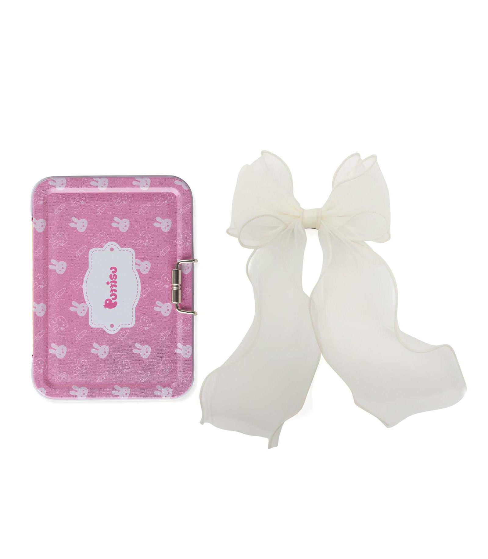 Набор заколок Puttisu Girls Organza Large Bow с металлическим футляром