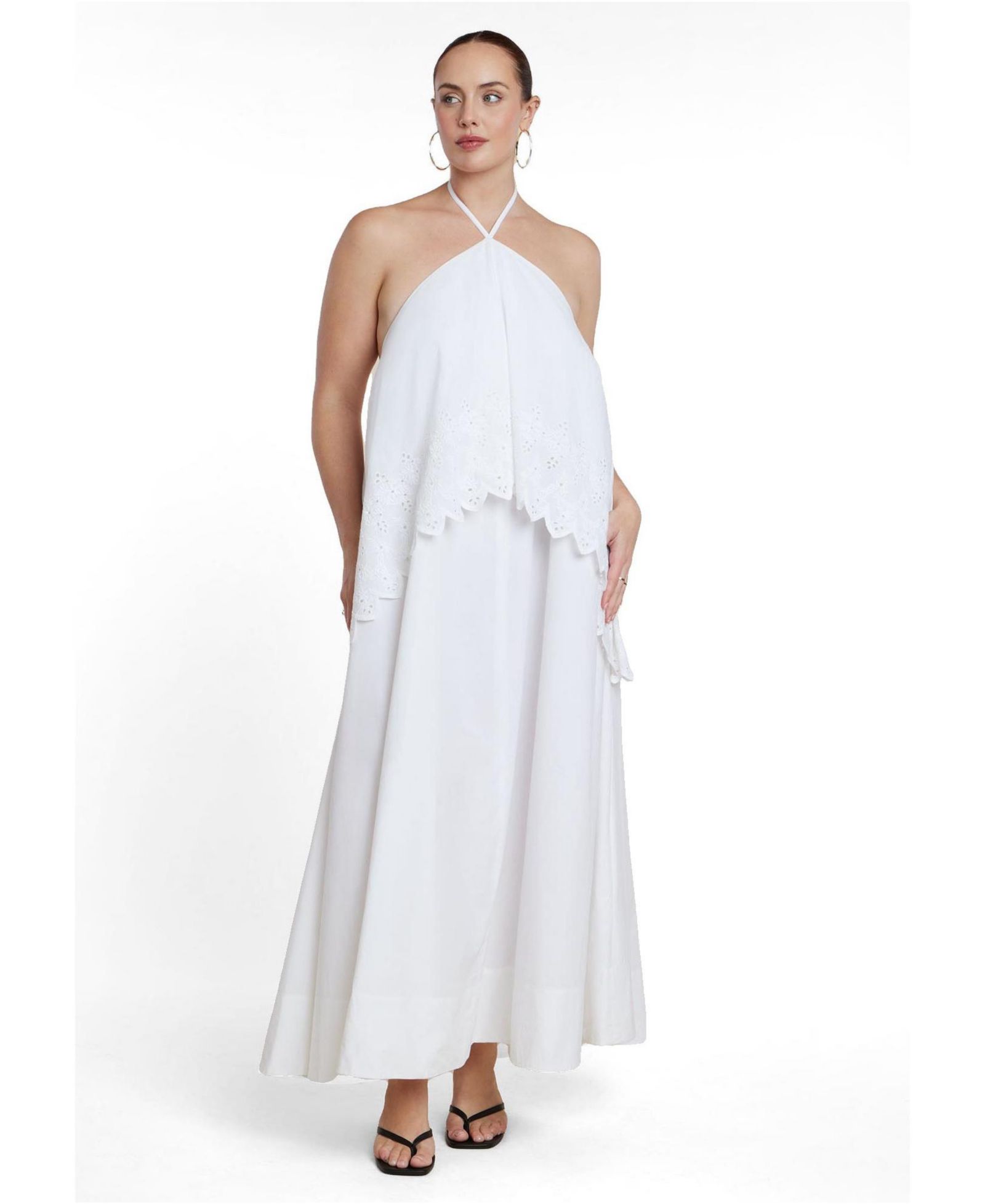 ELOQUII платье макси с вышивкой и отверстиями, Plus Size