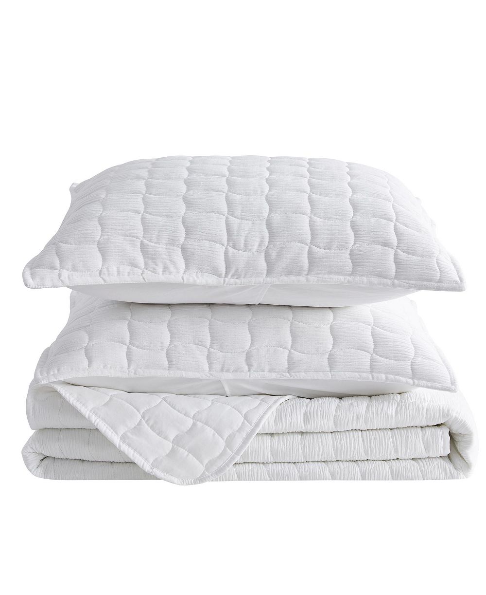 Linery and Co. Gauze Wave Stitched Quilt Set With Shams