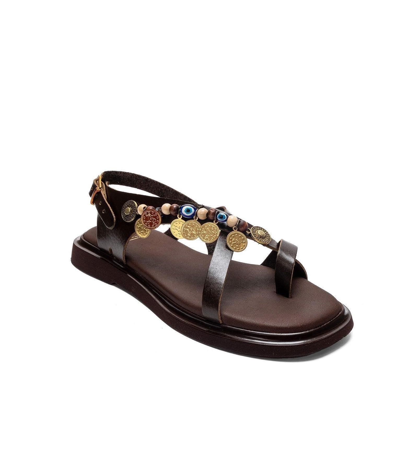 Forever & Always Shoes Women's Hush Leather Beaded Sandal