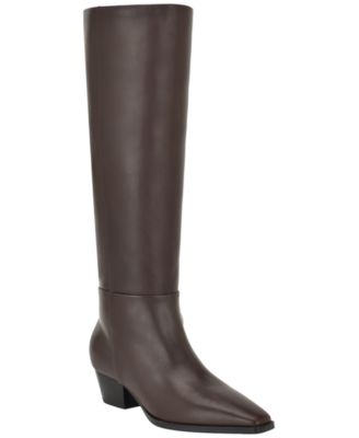 Женские кожаные ботфорты Calvin Klein Women's Varcey Tall с блочным каблуком