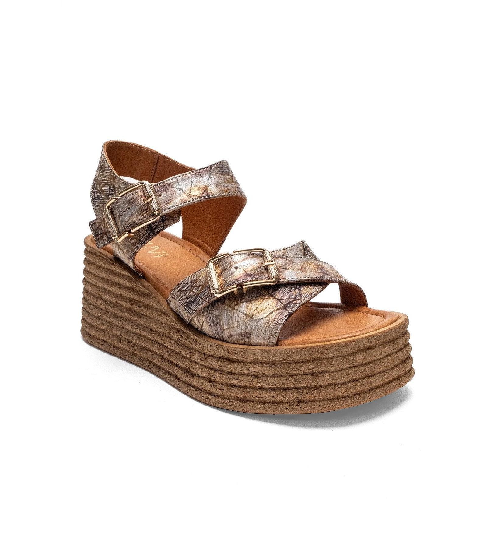 Forever & Always Shoes Women's Mirette Leather Platform Sandal