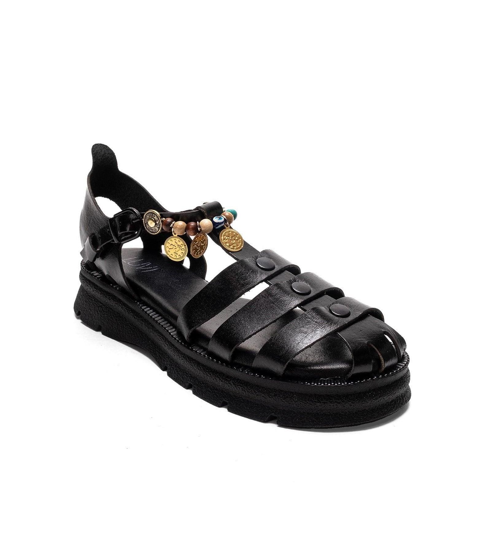 Forever & Always Shoes Women's Solis Leather Beaded Sandal