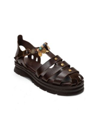 Женские кожаные сандалии Forever & Always Shoes Solis Beaded