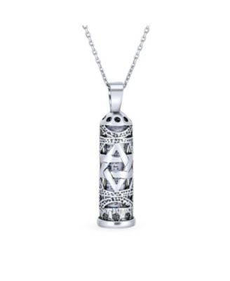 Подвеска-мезуза Bling Jewelry Hanukkah Magen Judaic Star Of David Magen Parchment Kabbalah Sterling Silver