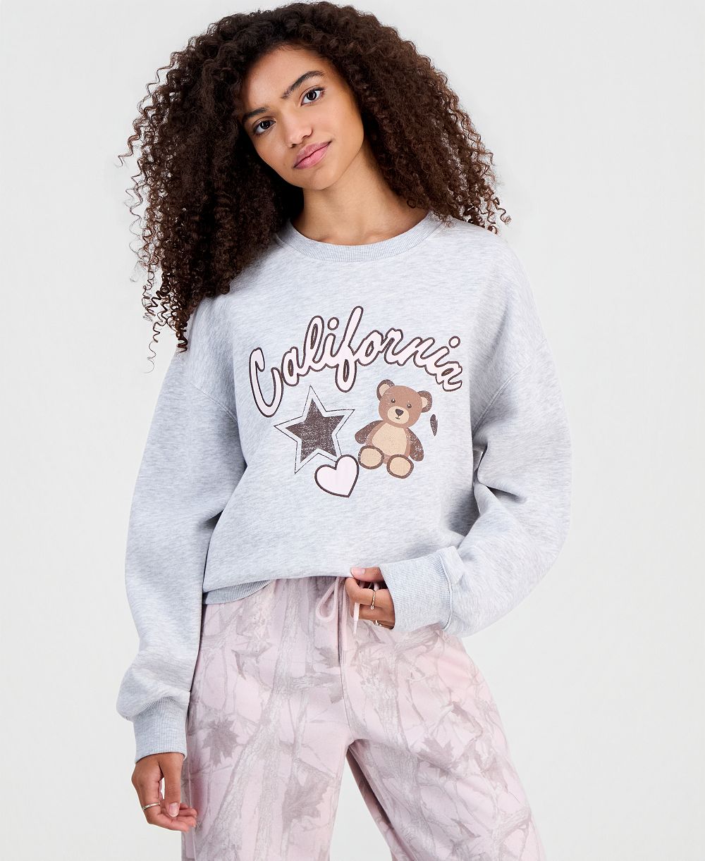 Madden Girl Juniors' Applique Crewneck Sweatshirt