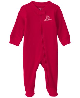 Carter's Baby Boys' and Girls' My First Christmas Cotton Thermal Sleep & Play