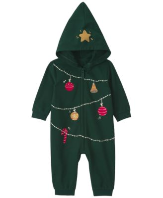 Carter's Baby Boys' and Baby Girls' Christmas Tree French Terry Jumpsuit