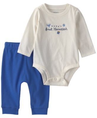 Carter's Baby Boys' or Baby Girls' Baby's First Hanukkah Graphic Bodysuit and Pants, 2-Piece Set