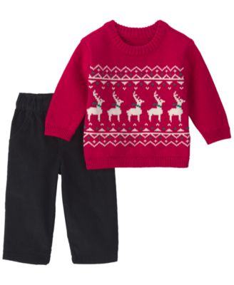 Carter's Baby Boys' Reindeer Fair Isle Sweater and Pants, 2-Piece Set